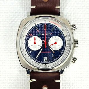Drift Men's Chronograph Sports Watch with Brown Leather Band and Blue Face